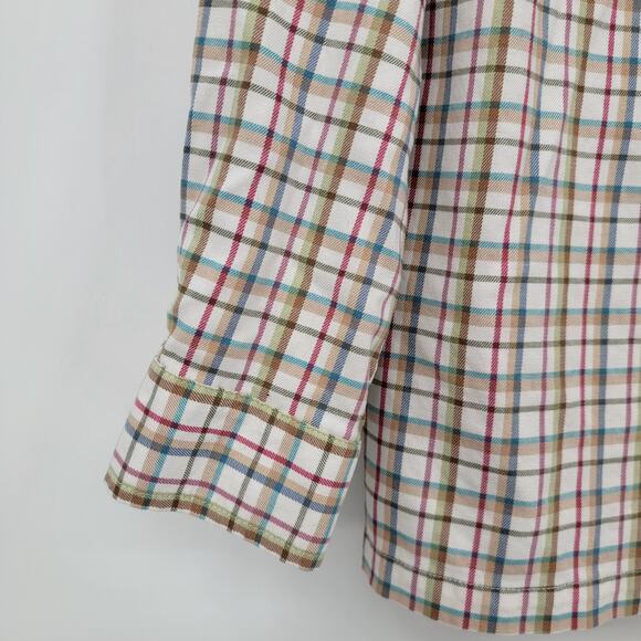Crazy Horse Women's Western V Neck Plaid Button Down Shirt Cream Size Medium‎ - Picture 5 of 9